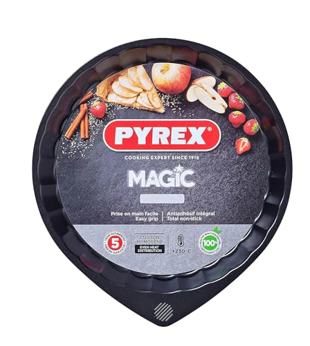 Forma de Tarteira PYREX Magic (Aço Inoxidável) Pyrex - Formas para bolos e moldes - inox, 30cm, antiaderente, fácil de limpar