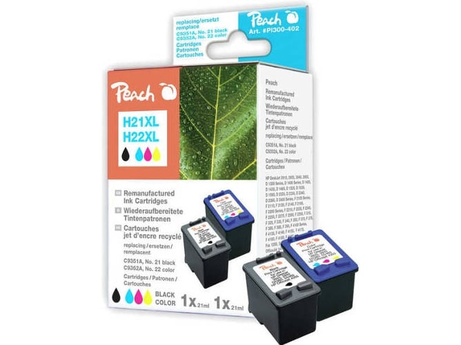 Tinteiro PEACH 316356 Preto, Ciano, Magenta, Amarelo Embalagem múltipla 2 peça(s) Peach - Cartuchos de toner e jato de tinta - preto, ciano, magenta, amarelo