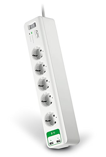 APC PM5U-GR estabilizador de corrente 5 tomada(s) CA 230 V Preto APC - Fios e cabos elétricos - estabilizador de corrente, 5 tomadas, CA 230V, preto