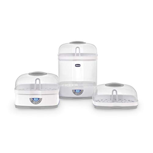 Esterilizador CHICCO Steam Sterilizer (Branco) Chicco - Eletrodomésticos de cozinha - 6 fraldas, biberões, chupetas, 5 minutos