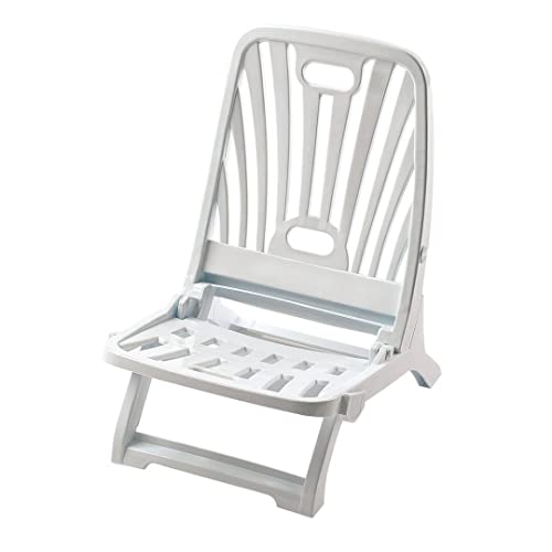Cadeira de Praia TIENDA EURASIA Dobrável (Branco - Poliéster) TIENDA EURASIA - Móveis de exterior - dobrável, poliéster, branco, 1,4 kg