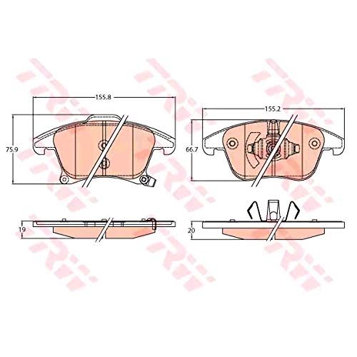Pastilha de Travão para Ford Galaxy 2015>> MONDEO GDB2092 TRW - Sistema de freios de veículos motorizados - ford, galaxy, mondeo, preto