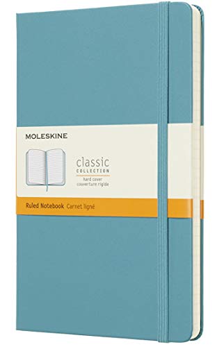 Caderno e Bloco de Notas Moleskine Grande Azul Moleskine - Cadernos e bloco de notas - capa em cartão, 192 páginas, bolsa interna, sem ácidos