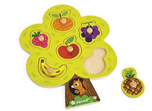 Puzzle 2D JANOD Madeira (Idade Mínima Recomendada: 3 anos) Janod - Quebra-cabeças de madeira e com pinos - puzzle, madeira, 3 anos, fixação, memória