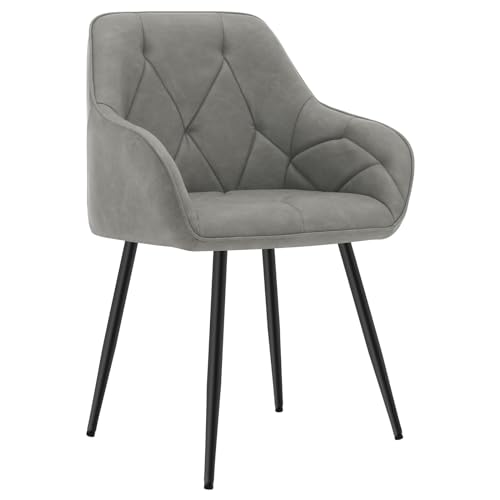 Cadeira de Refeição WOLTU EZS03DGR-1 (Cinzento - 88x43x42 cm) WOLTU - Cadeiras - pele artificial, cinzento escuro, castanho, 88x43x42 cm