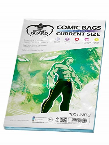 Bolsa para Cartões ULTIMATE GUARD CGC-100-COMIC-BAGS Ultimate Guard - Protetores de folhas - transparente, rigido, fecho automático