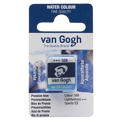 Tinta Lavanda VAN GOGH WATERCOLOR Half Pan Prussian Blue ROYAL TALENS NORTH AMERIC - Meios de pintura - prussian blue, watercolor, half pan