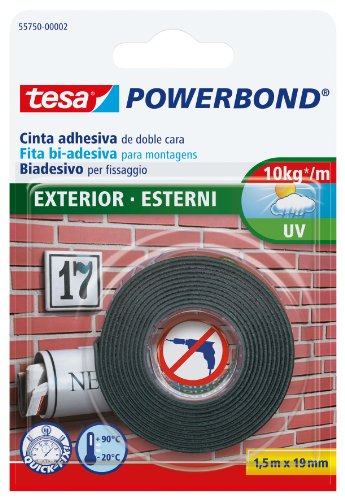 Fita Adesiva TESA PowerBond (Largura: 19 mm) TESA - Fita adesiva de ferragens - 19 mm, resistente UV, resistente água, 1 kg