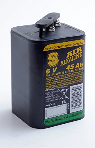 Pilha Despolarização Aire Alcalino 4As2/45 6V 45Ah CE GASA Cegasa - Baterias - alcalino, 4As2/45, 6v, 45ah
