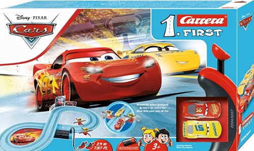 Pista de corrida CARRERA First Disney Cars Friends Race (Idade mínima recomendada: 3 anos) Carrera - Conjuntos de brinquedos - pista de corrida, carrera, disney cars friends race, idade mínima recomendada 3 anos, 2.4m comprimento, cones curvas, conjunto pistas, controladores mãos