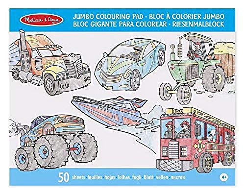 Brinquedo de Trabalhos Manuais MELISSA & DOUG Giant Coloring Book - Vehicles Melissa & Doug - Livros - trabalhos manuais, coloring book, veículos