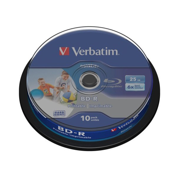 Disco de Blu-Ray Virgem VERBATIM BD-R SL Datalife Verbatim - Mídias vazias - 25 GB, impressão direta, 405 nm
