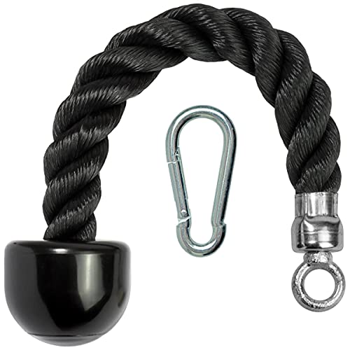Trela para Triceps com Cabo Único U7223 Preto 1 Unidade CampTeck - Acessórios para máquinas de levantamento de peso e bancos de exercício - triceps, cabo único, preto
