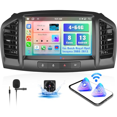 Autorrádio OiLiehu 4+64G 8 Core Android 13 Double DIN Radio Apple Carplay Android Auto Radio with 9 Inch Screen for Buick Regal/Opel Insignia 2008-2013 OiLiehu - Ferramentas de medição e sensores - android 13, 8 core, 9 polegadas, 4GB RAM, 64gb rom
