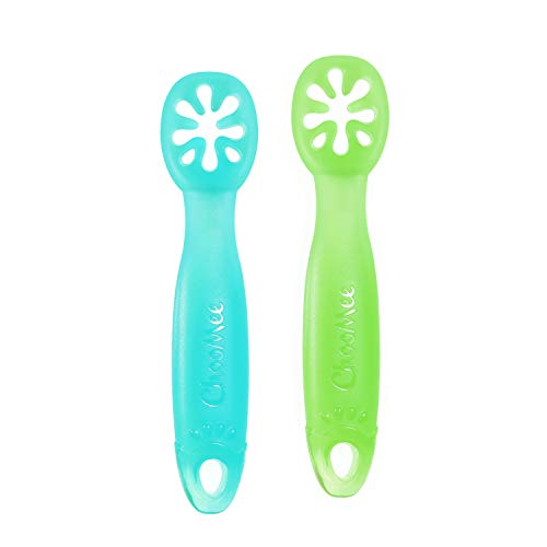 ChooMee Flexidip Baby Starter Spoon Platina ChooMee - Talheres - flexível, platinado, biberão