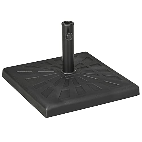 Base de Resina para Guarda-Sol Outsunny | 51 x 51 x 32 cm - Preto Outsunny - Móveis de exterior - resina, guarda-sol, 51x51x32cm, preto