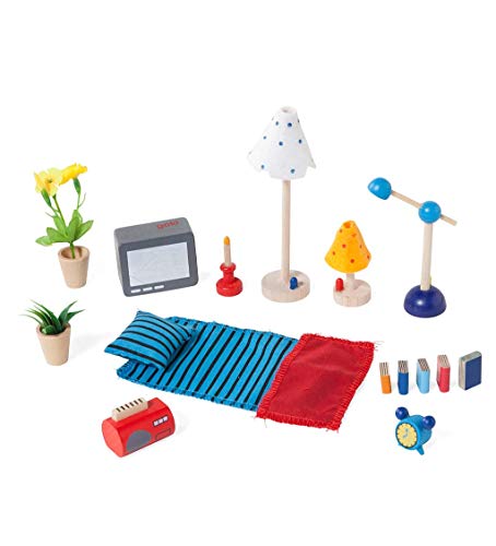Goki 1506 brinquedo de bonecas e boneca Goki - Acessórios para casa de bonecas - madera, algodón, casas de muñecas, 17 piezas