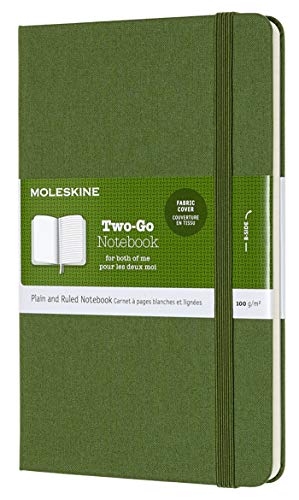 Caderno e Bloco de Notas Moleskine Two-Go - 9.5 x 14 cm - Verde Moleskine - Cadernos e bloco de notas - 9.5 x 14 cm, capa dura, fita marcadora, bolso
