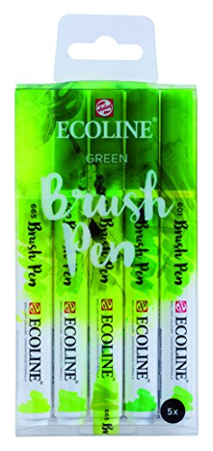 Conjunto de 5 Marcadores TALES Ecoline Verde Royal Talens - Marcadores - conjunto, 5 marcadores, tales ecoline, verde