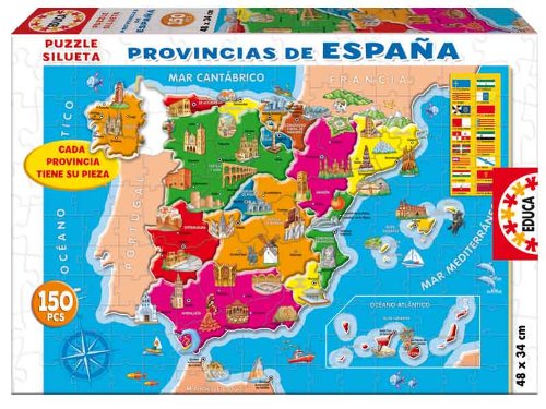 Puzzle EDUCA PROVINCIAS DE ESPAÑA 150 Piezas Educa Borrás - Quebra-cabeças de encaixar - puzzle, educa, provincias, espanha, 150 peças, 48x34 cm