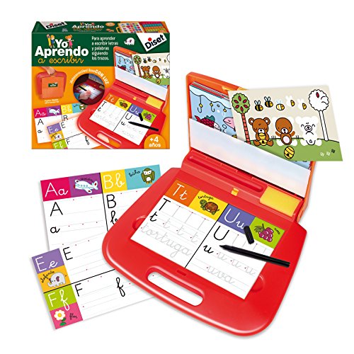 Brinquedo Didático DISET 63746 (Idade Mínima Recomendada: 3 anos) Diset - Dinheiro e banca de brincar - brinquedo didático, pupitre, luminoso, abecedário, escrita auto-correto, 21 láminas