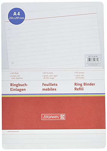 Papel para calculadora BRUNNEN 1066941 (Branco) Brunnen - Papel para fichários - a4, 100 folhas, reciclado