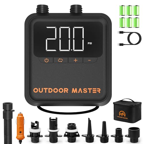 Bomba de Ar LA CACHALOT 2S Mini SUP (12 V - 20 PSI) OutdoorMaster - Bombas de hardware - bomba eletrica, recarregável, 12V, 20 PSI