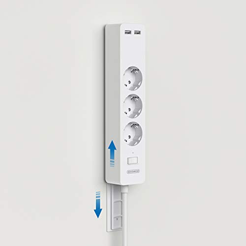 Extensão Elétrica NTONPOWER com 3 Tomadas e 2 Portas Usb NTONPOWER Technology Co.,Ltd - Filtros de linha e supressores de surtos - 3 tomas, 2 portas USB, angular, sobrecarga