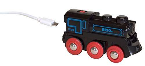 BRIO 33599 - Modelo de Comboio (Idade Mínima Recomendada: 3 anos) BRIO - Comboios de brincar e conjuntos de comboios - locomotiva a vapor, luzes e sons, carrinho de passageiros, comboio de carga