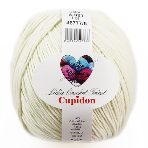 Fio para Tecer CUPIDON (1000 metros - Bege) Lidia Crochet Tricot - Fibras para artesanato - 1000 metros, bege, suave, macio