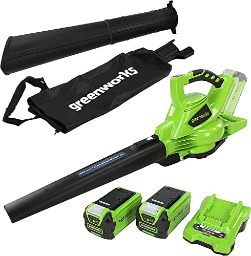 Soprador e Aspirador de Folhas GREENWORKS GD40BVK2X GREENWORKS - Sopradores de folhas - soprador, aspirador, folhas