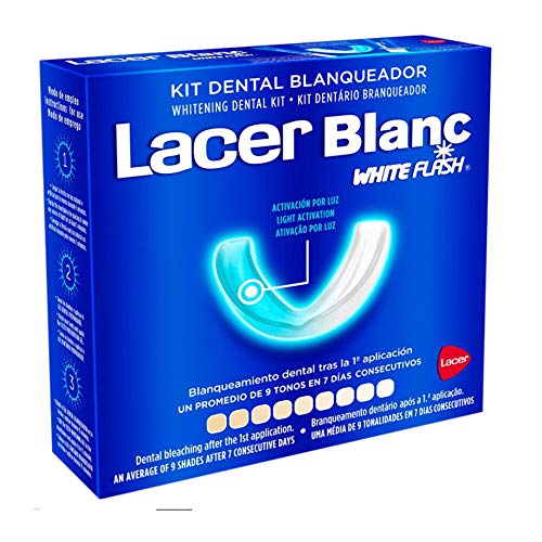 Conjunto de 2 Escovas de Dentes LACER Branco Flash Lacer - Branqueadores dentários - 2 escovas, branco flash, gel brilhante, fotoluminescente
