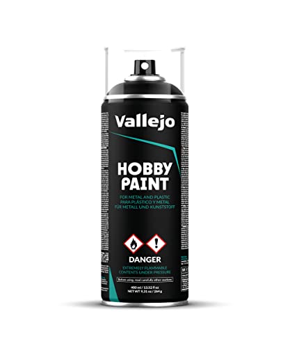 Tinta para Pintar com Pincel HOBBY PAINT Aerosol Preto Acrylicos Vallejo - Primers - miniaturas, brinquedos, líquida, fácil de limpar