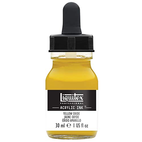 Tinta Líquida LIQUITEX Acrylic Ink - Oxide de Ferro Amarelo (30ml) COLART - Tinta, tinta de arte e esmalte - Acrylic, 30ml, pincelamento, secagem rápida