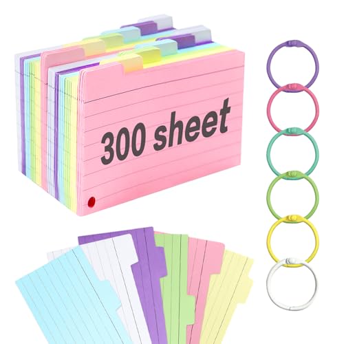 Cartões de Memória FLASHCARDS 300 Peças ztowoto - Fichas de índice - 300 peças, cartões de memória, flashcards, papel resistente
