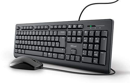 Teclado TRUST Taro (Wireless - Idioma Espanhol) Trust - Conjuntos de acessórios de computador - sem fios, layout espanhol, ergonômico, rato ótico