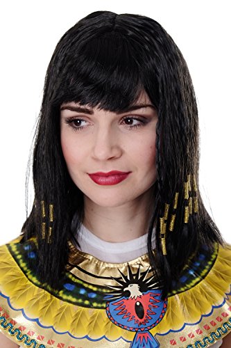 Peruca DISFRAZZES Cleópatra (Tam: Tamanho Único) VK Event Fashion - Cuidados com o cabelo - cabelo sintético, tamanho único, respirável, 62 cm