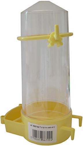 Fonte para Pássaros AIME (Amarelo - Plástico - 7 x 5.5 x 11 cm) AIME - Comedouros e bebedouros para gaiolas de pássaros - amarelo, plástico, 7x5.5x11cm
