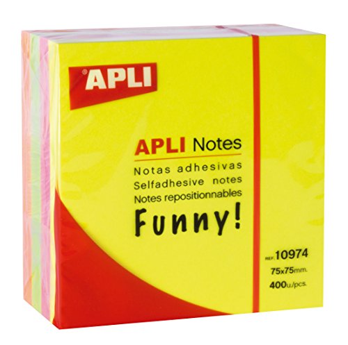 Bloco de Notas Autocolante BIC VELLEDA 75X75 mm APLI - Notas autoadesivas - autocolante, 75x75 mm, multicolor