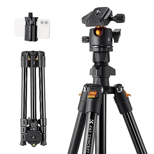 Tripé K&F CONCEPT 3-Way Traveler (Alumínio - Altura Máxima: 62.9 cm) K&F Concept - Peças e acessórios para câmeras - 62.9 cm, 8 kg, 3 pernas, 1.2 kg
