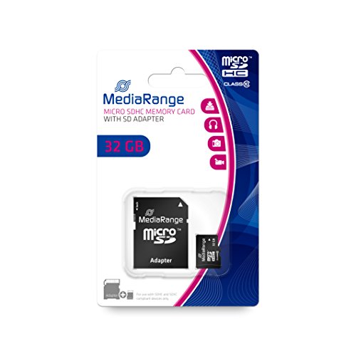 Cartão de Memória MEDIARANGE 32GB microSDHC Class 10 Preto MediaRange - Cartões de memória flash - 32 GB, MicroSDHC, Classe 10, 45 MB/s