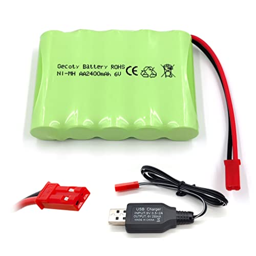 Bateria Recarregável GECOTY 2400mAh NiMH Gecoty - Acessórios de brinquedos de controle remoto - 2400mah, nimh, recarregável, compatível