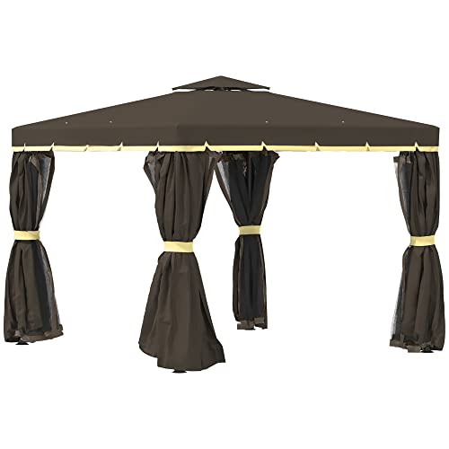 Pérgola Outsunny | 3x3m - Bege (Jardinagem) Outsunny - Móveis de exterior - pérgola, outsunny, 3x3m, bege