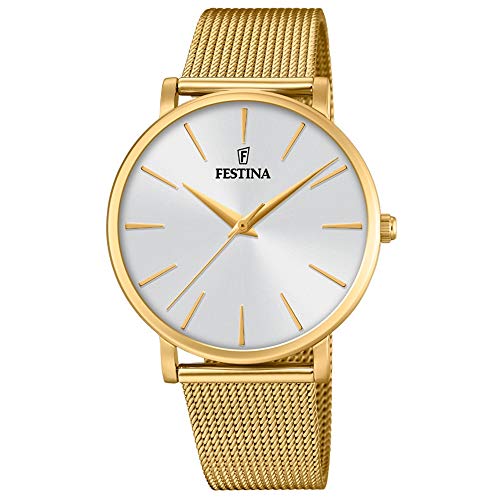 Relógio Feminino FESTINA F20476/1 (Aço - Dourado) Festina - Relógios - ecrã analógico, cuarzo, aço inoxidável, resistente à água