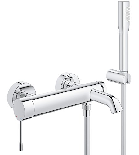 Chuveiro com chuveiro de duche essência da GROHE Grohe - Torneiras - cromo, boca flexível, temperatura ajustável, suporte ajustável