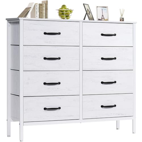 Cómoda com 8 Gavetas LYNCOHOME (Branco - Melamina) LYNCOHOME - Guarda-roupas - 8 gavetas, melamina, resistente à humidade, fácil de limpar