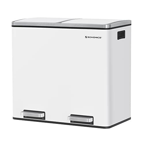 Caixote do Lixo SONGMICS com 2 Unidades (Branco - Aço e plástico) SONGMICS - Lixeiras e cestos de lixo - pedal, modernidade, elegância, reciclagem