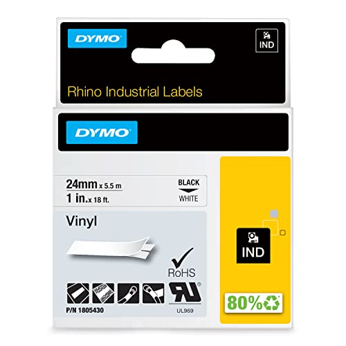 Fita para Etiquetadora DYMO 24mm Vinyl Tape DYMO - Fitas de etiquetas e recargas - vinil, preta, 24mm