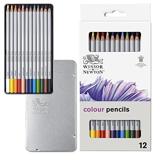 Lápis de Cor WINSOR & NEWTON Colour Pencils (Multicor - 12 Tabletas) Winsor & Newton - Lápis - multicor, 12 tabletas, base metálica, pigmentada