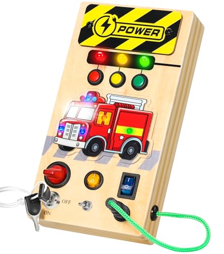 Brinquedo educativo Ophy Busy Board Fire Truck Ophy - Jogos - educativo, luzes LED, interruptores, sons